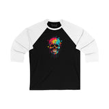 Unisex 3\4 Sleeve Baseball Tee (Skull)