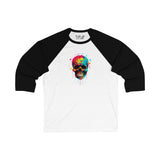 Unisex 3\4 Sleeve Baseball Tee (Skull)