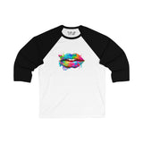 Unisex 3\4 Sleeve Baseball Tee (Lips)